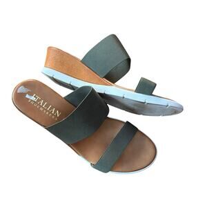 Italian Shoemakers Army Green Strap Sandals Women's Size 10
